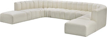 Meridian Furniture - Arc Vegan Leather Fabric 10 Piece Sectional in Cream - 101Cream-S10A - GreatFurnitureDeal