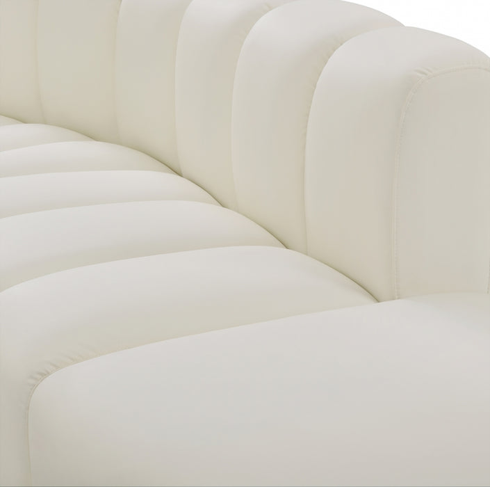 Meridian Furniture - Arc Vegan Leather Fabric 10 Piece Sectional in Cream - 101Cream-S10A - GreatFurnitureDeal