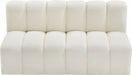 Meridian Furniture - Arc Vegan Leather Modular Sofa in Cream - 101Cream-S2A - GreatFurnitureDeal