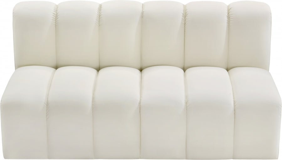 Meridian Furniture - Arc Vegan Leather Modular Sofa in Cream - 101Cream-S2A - GreatFurnitureDeal