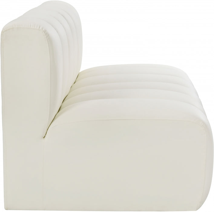 Meridian Furniture - Arc Vegan Leather Modular Sofa in Cream - 101Cream-S2A - GreatFurnitureDeal