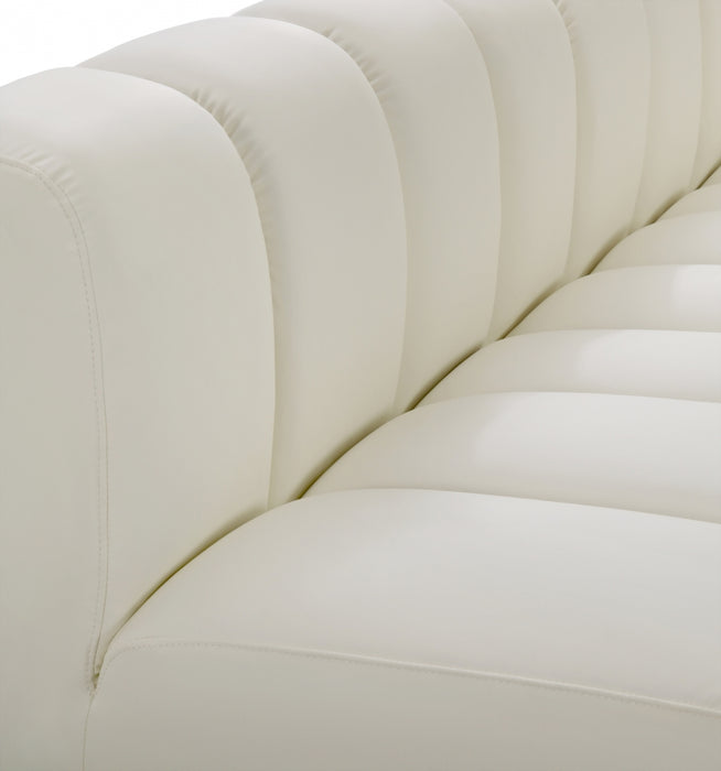 Meridian Furniture - Arc Vegan Leather Modular Sofa in Cream - 101Cream-S2A - GreatFurnitureDeal