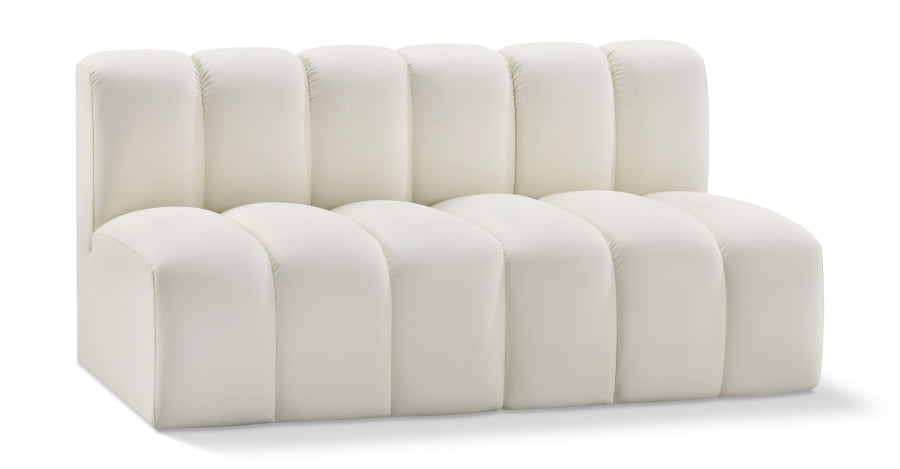 Meridian Furniture - Arc Vegan Leather Modular Sofa in Cream - 101Cream-S2A - GreatFurnitureDeal