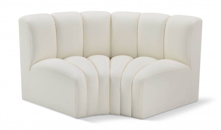 Meridian Furniture - Arc Vegan Leather Modular Sofa in Cream - 101Cream-S2B - GreatFurnitureDeal