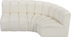 Meridian Furniture - Arc Vegan Leather 3 Piece Sectional in Cream - 101Cream-S3A - GreatFurnitureDeal