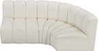 Meridian Furniture - Arc Vegan Leather 3 Piece Sectional in Cream - 101Cream-S3A - GreatFurnitureDeal