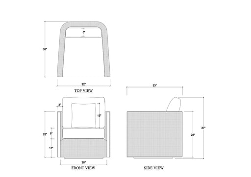 Bramble - Normandy Swivel Chair in Walnut w/ Thames Gray Ashen Performance Fabric - 28131WLTSF245---- - GreatFurnitureDeal