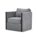 Bramble - Normandy Swivel Chair in Walnut w/ Thames Gray Ashen Performance Fabric - 28131WLTSF245---- - GreatFurnitureDeal