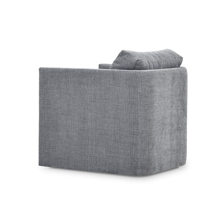 Bramble - Normandy Swivel Chair in Walnut w/ Thames Gray Ashen Performance Fabric - 28131WLTSF245---- - GreatFurnitureDeal