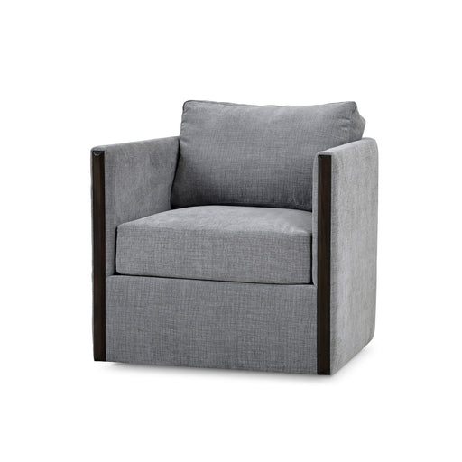 Bramble - Normandy Swivel Chair in Walnut w/ Thames Gray Ashen Performance Fabric - 28131WLTSF245---- - GreatFurnitureDeal