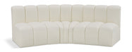 Meridian Furniture - Arc Vegan Leather 3 Piece Sectional in Cream - 101Cream-S3B - GreatFurnitureDeal