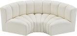 Meridian Furniture - Arc Vegan Leather 3 Piece Sectional in Cream - 101Cream-S3C - GreatFurnitureDeal