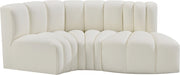 Meridian Furniture - Arc Vegan Leather 3 Piece Sectional in Cream - 101Cream-S3D - GreatFurnitureDeal