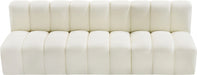 Meridian Furniture - Arc Vegan Leather Modular Sofa in Cream - 101Cream-S3F - GreatFurnitureDeal