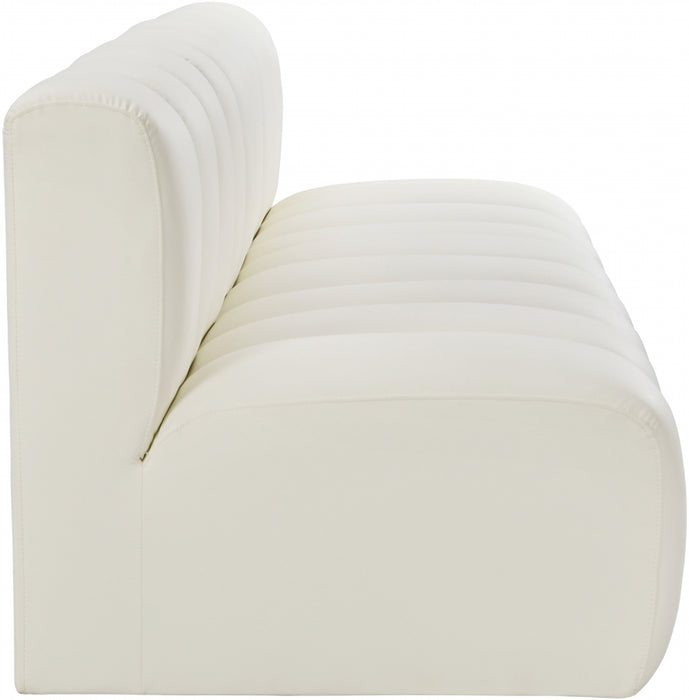 Meridian Furniture - Arc Vegan Leather Modular Sofa in Cream - 101Cream-S3F - GreatFurnitureDeal