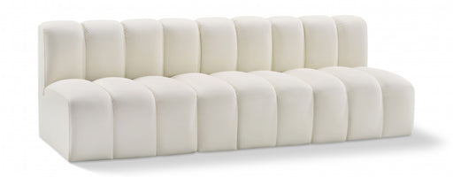 Meridian Furniture - Arc Vegan Leather Modular Sofa in Cream - 101Cream-S3F - GreatFurnitureDeal