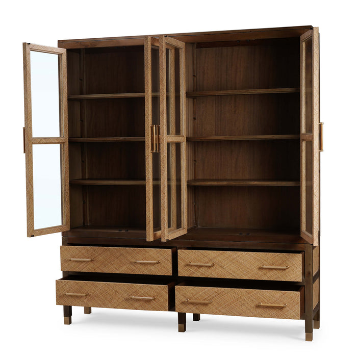 Bramble - Kagu 4 Door Tall Cabinet w/ Premium Rattan - BR-28136 - GreatFurnitureDeal