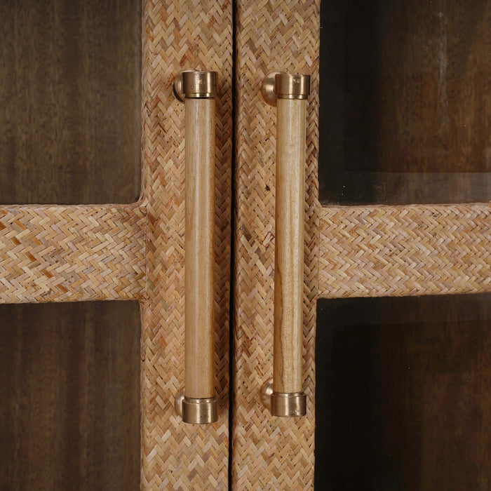 Bramble - Kagu 4 Door Tall Cabinet w/ Premium Rattan - BR-28136 - GreatFurnitureDeal