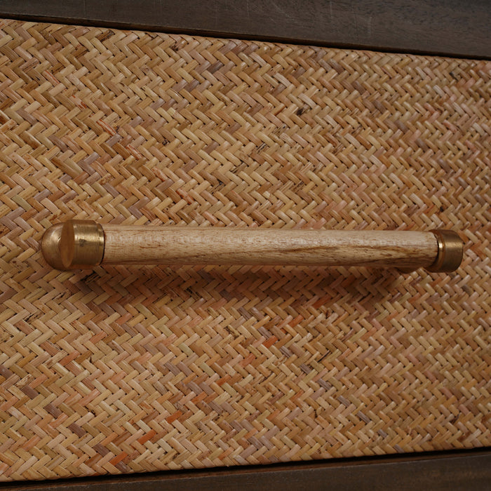 Bramble - Kagu 4 Door Tall Cabinet w/ Premium Rattan - BR-28136 - GreatFurnitureDeal