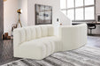 Meridian Furniture - Arc Vegan Leather 4 Piece Sectional in Cream - 101Cream-S4A - GreatFurnitureDeal