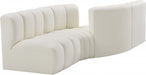 Meridian Furniture - Arc Vegan Leather 4 Piece Sectional in Cream - 101Cream-S4A - GreatFurnitureDeal