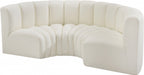 Meridian Furniture - Arc Vegan Leather 4 Piece Sectional in Cream - 101Cream-S4C - GreatFurnitureDeal