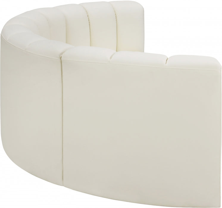 Meridian Furniture - Arc Vegan Leather 4 Piece Sectional in Cream - 101Cream-S4C - GreatFurnitureDeal