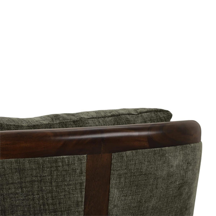 Bramble - Aden Swivel Chair w/ Mahogany Frame in Matt Teak Brown w/ Thames Moss Green Performance Fabric - 28139MTBSF244----