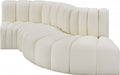 Meridian Furniture - Arc Vegan Leather 4 Piece Sectional in Cream - 101Cream-S4D - GreatFurnitureDeal