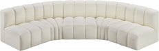 Meridian Furniture - Arc Vegan Leather 5 Piece Sectional in Cream - 101Cream-S5A - GreatFurnitureDeal