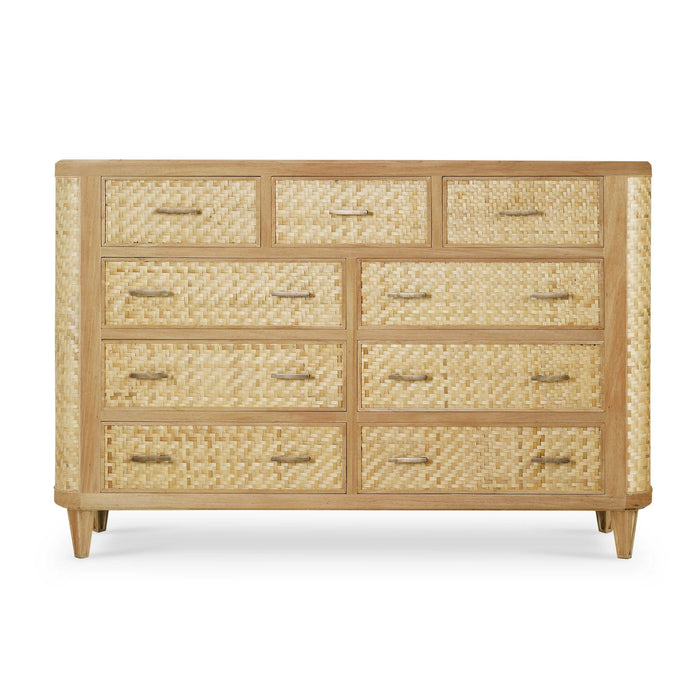 Bramble - Lexington 9 Drawer Dresser w/ Bamboo - Mahogany - BR-28144 - GreatFurnitureDeal
