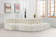 Meridian Furniture - Arc Vegan Leather 5 Piece Sectional in Cream - 101Cream-S5B - GreatFurnitureDeal