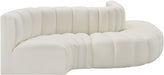 Meridian Furniture - Arc Vegan Leather 5 Piece Sectional in Cream - 101Cream-S5B - GreatFurnitureDeal