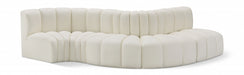 Meridian Furniture - Arc Vegan Leather 5 Piece Sectional in Cream - 101Cream-S5B - GreatFurnitureDeal