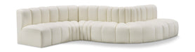 Meridian Furniture - Arc Vegan Leather 6 Piece Sectional in Cream - 101Cream-S6A - GreatFurnitureDeal