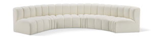 Meridian Furniture - Arc Vegan Leather 6 Piece Sectional in Cream - 101Cream-S6B - GreatFurnitureDeal