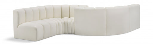 Meridian Furniture - Arc Vegan Leather 6 Piece Sectional in Cream - 101Cream-S6D - GreatFurnitureDeal