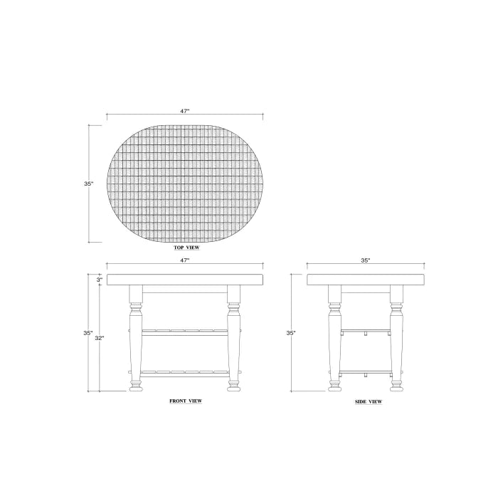 Bramble - Farmhouse Butcher Block Kitchen Island In Pale Blue - 28151PBERAW---- - GreatFurnitureDeal