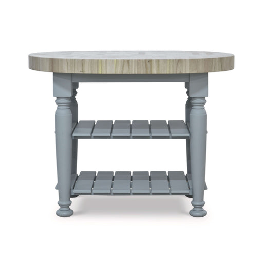 Bramble - Farmhouse Butcher Block Kitchen Island In Pale Blue - 28151PBERAW---- - GreatFurnitureDeal