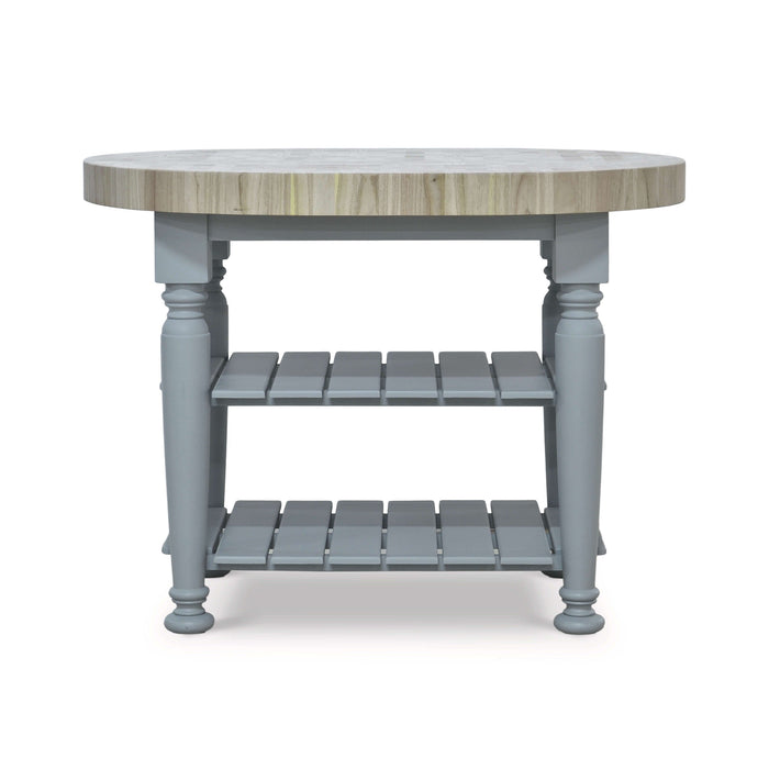 Bramble - Farmhouse Butcher Block Kitchen Island In Pale Blue - 28151PBERAW---- - GreatFurnitureDeal