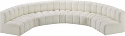 Meridian Furniture - Arc Vegan Leather 7 Piece Sectional in Cream - 101Cream-S7B - GreatFurnitureDeal