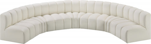 Meridian Furniture - Arc Vegan Leather 7 Piece Sectional in Cream - 101Cream-S7B - GreatFurnitureDeal