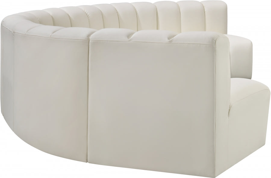 Meridian Furniture - Arc Vegan Leather 7 Piece Sectional in Cream - 101Cream-S7B - GreatFurnitureDeal