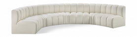 Meridian Furniture - Arc Vegan Leather 7 Piece Sectional in Cream - 101Cream-S7B - GreatFurnitureDeal