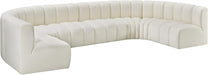 Meridian Furniture - Arc Vegan Leather 8 Piece Sectional in Cream - 101Cream-S8A - GreatFurnitureDeal