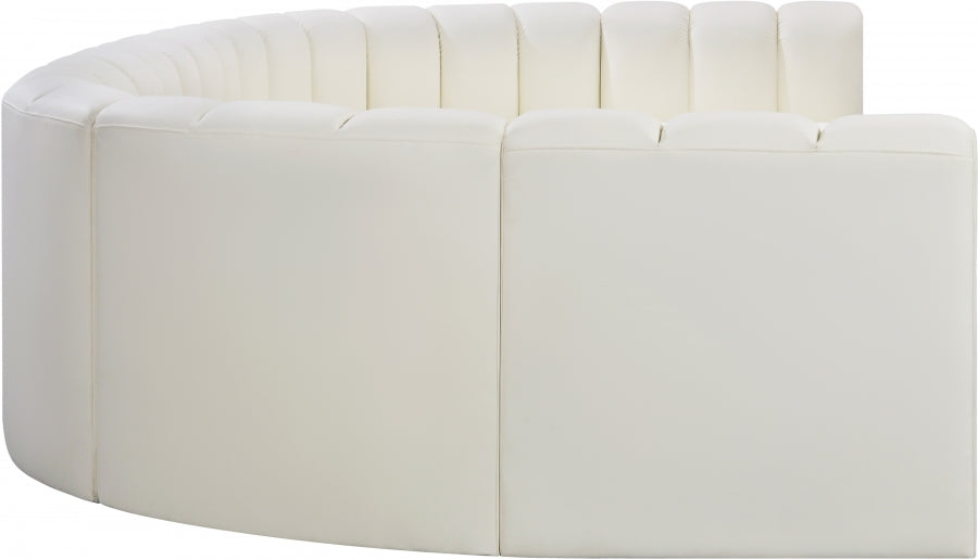 Meridian Furniture - Arc Vegan Leather 8 Piece Sectional in Cream - 101Cream-S8A - GreatFurnitureDeal