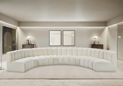 Meridian Furniture - Arc Vegan Leather 8 Piece Sectional in Cream - 101Cream-S8B - GreatFurnitureDeal