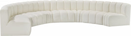 Meridian Furniture - Arc Vegan Leather 8 Piece Sectional in Cream - 101Cream-S8B - GreatFurnitureDeal