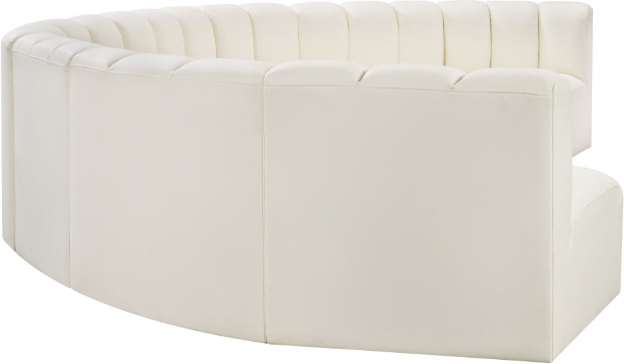 Meridian Furniture - Arc Vegan Leather 8 Piece Sectional in Cream - 101Cream-S8B - GreatFurnitureDeal