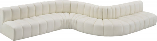 Meridian Furniture - Arc Vegan Leather 8 Piece Sectional in Cream - 101Cream-S8C - GreatFurnitureDeal